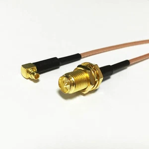 MMCX male right angle to RP SMA female pigtail cable RG178 15cm 6inch NEW - Picture 1 of 5