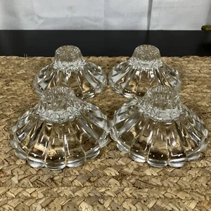 Vintage Anchor Hocking Scalloped Edge Clear Candle Holder  4 1/4" x 2" Lot Of 4 - Picture 1 of 5