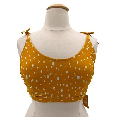 Nuevo con etiquetas Top de bikini de natación Kona Sol a lunares amarillo mostaza para mujer 20W Foto 1 de 4