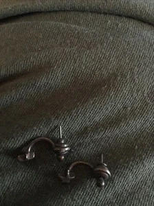 Two Pair Pierced Earrings: Blue Studs, Silver Stars - Picture 1 of 3