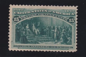 US 238 15c Columbian Exposition Mint F-VF OG H SCV $200 - Picture 1 of 2