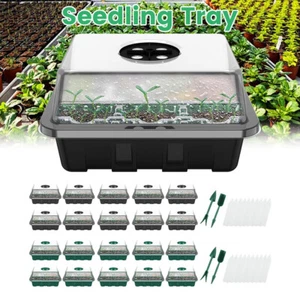 5 10 Pack Seed Starter Tray Seedling Tray Humidity Adjustable Plant Starter Kit - Picture 1 of 32