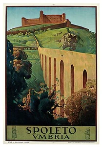 Decor Ospoleto Umbria Travel Poster. Fine Graphic Design. Wall Art. 1971 - Bild 1 von 1
