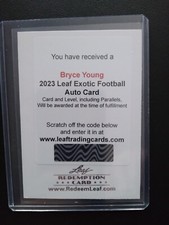 2023 Leaf Excotic Bryce Young redemption card