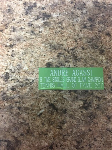 ANDRE AGASSI (TENNIS) ENGRAVED NAMEPLATE (1 X 3) FOR PHOTO/DISPLAY/POSTER Cover