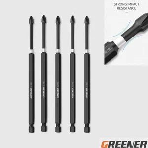 5x 6" Inch Phillips PH # 2 Power Impact Bit Industrial 1/4 Hex 5x Strong Magnet - Picture 1 of 7
