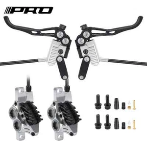 MTB Bike Oil Brake Caliper & Lever 4-Piston Bicycle Hydraulic Disc Brake Sets - Picture 1 of 22