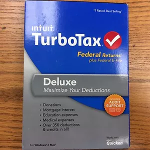 2013 TurboTax Deluxe Federal ONLY Turbo Tax New sealed CD in original DVDcase - Picture 1 of 2
