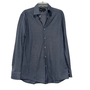 BOSS Performance Cotton Dress Shirt in Pattern Gray Slim Fit - 16.5 / 42 - Picture 1 of 4