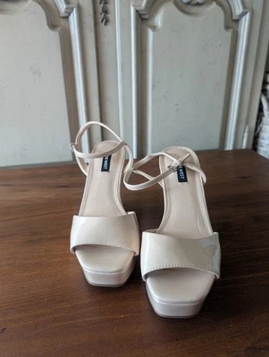 Nine West Cream Heels with Platform and Ankle Strap Size 7M - Image 1 of 4
