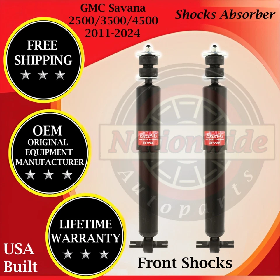 KYB OEM Front Shocks For 2011-2024 GMC Savana 2500/3500/4500 Lifetime Warranty - Image 1 of 4