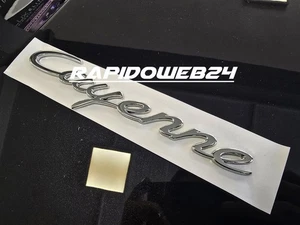 STEMMA LOGO SCRITTA 'CAYENNE' PORSCHE GRIGIO ARGENTO CROMATO TURBO S GTS - Foto 1 di 4