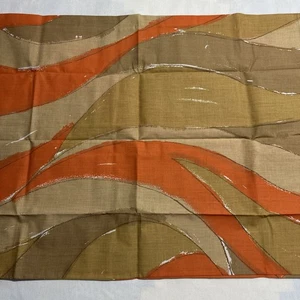 Vintage 80's Burlington House Standard Pillowcase Abstract Brown Orange Beige - Picture 1 of 9