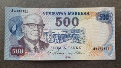 FINLAND 500 markkaa 1975, P-110; aUNC, RARE !!! - Image 1 of 4
