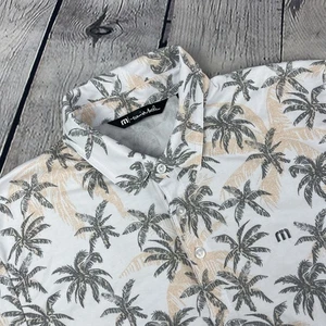 Travis Mathew Poloshirt Herren Medium Palm Tree AOP Golf Stretch Hawaiian Aloha - Bild 1 von 8
