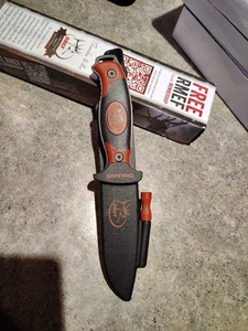 Seltenes Browning Ignite Messer feststehende Klinge schwarz Eisenstab Schlagscheide RMEF Elch - Bild 1 von 7