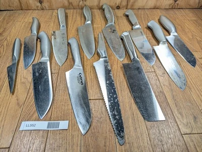 Danneggiato Lotto Di Giapponese Chef Cucina Coltelli Inossidabile Set Da LL552 - Immagine 1 di 4