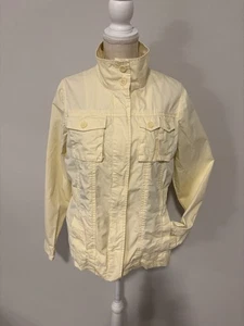 Old Navy Butter Yellow Utility Jacket Front Zip Large - Picture 1 of 8
