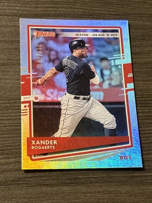 Xander Bogaerts 2020 Panini Donruss #75 Season Stat Line .309 Avg Foil SP #/309  - Image 1 of 2