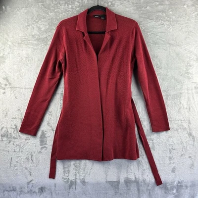 Cárdigan Mossimo De Colección Para Mujer’s S Rojo Cuello Cinturón Foto 1 de 4