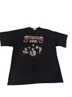 复古 Screen Stars Strawbs Concert Band T 恤男式 XL 码黑色 — 第 1/4 张图片