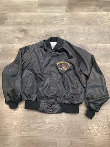 Vintage Auburn Mens Black Manteca Police K-9/ Unit Lined Jacket L - Picture 1 of 10
