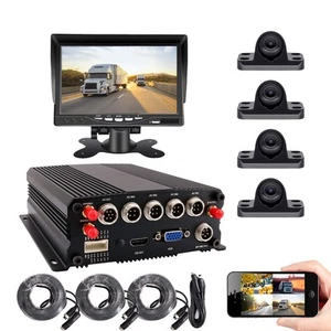 4CH GPS 4G 1080P Mobile Car DVR Camera System 7" Screen Remote View on APP/WEB - Picture 1 of 7