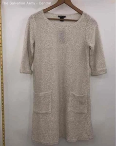 Robert Louis Womens White Cotton Blend Short Sleeve Pullover Shift Dress Size S - Picture 1 of 6