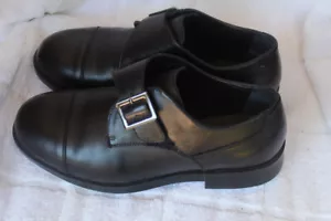 DREW 44797 SCARPE PELLE NERA CAPPUCCIO PUNTA TONDA GANCIO E PASSANTE CON FIBBIA CHIUSURA 1E - Foto 1 di 12