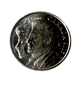 CANADA. 2005, 25 Cents - Circulated, QEII, Year of the Veteran - Picture 1 of 1