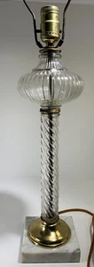 Vintage Art Deco Glass and Metalwork Lamp W/ Marble Base NEEDS to be Re-wired! - Picture 1 of 6
