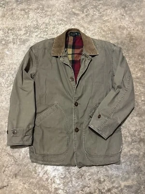 J. Crew Oarsman Green Thrashed 90s VTG Flannel Lined Barn Jacket Mens XS (L) - Image 1 of 4