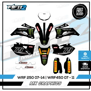 Mid Range Yamaha WRF 250 450 WR Graphics Kit 2007 2008 2009 2010 2011 Decals - Picture 1 of 5