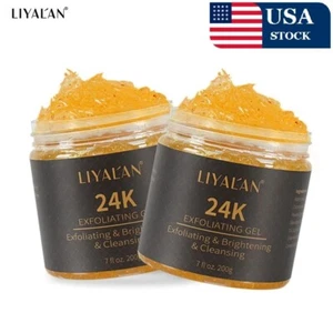 Skin Brighten Moisturizing 24K Gold Exfoliating Face Scrub Reduce Blackheads - Picture 1 of 6