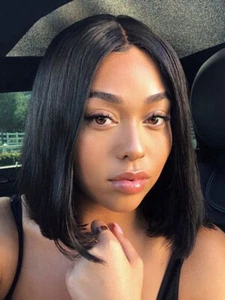 Short Bob Straight Wig Black Synthetic Hair Wigs Middle Part Cheap Heat Fiber US - Picture 1 of 12