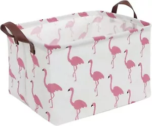 Rectangular Flamingo Storage Basketcollapsible Cute Pattern Storage Binwaterproo - Picture 1 of 3