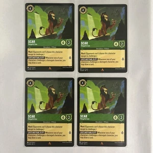 x4 Lorcana Disney 93/204 Cicatriz León Vengativo Raro Tarjeta Juego Regular 4x - Imagen 1 de 2