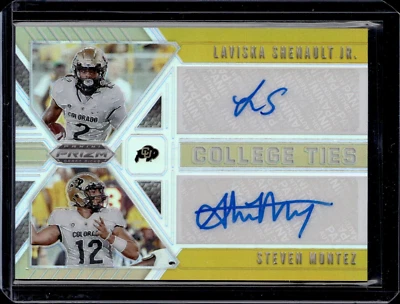 2020 Prizm Draft Picks Montez / Shenault Jr. College Ties Auto Gold /10 Colorado - Image 1 of 2