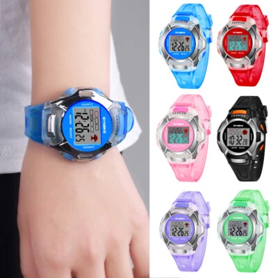 Relógio esportivo infantil multifuncional digital luz LED relógios de pulso para meninos meninas - Imagem 1 de 4