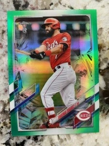 2021 TOPPS CHROME BEN BALLER GREEN PARALLEL CARD /99 REDS EUGENIO SUAREZ #145 - Picture 1 of 1