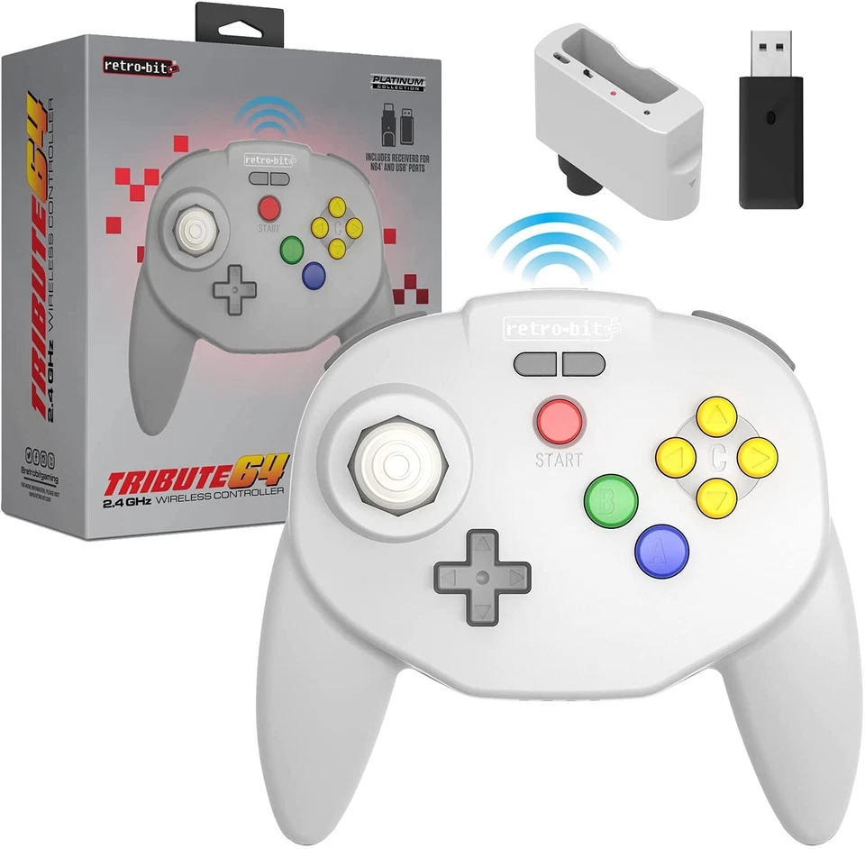 Retro-Bit Nintendo 64 Controller - Gray (RET00176)