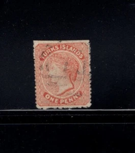 Islas Turcas 1873 1d Rojo Aburrido Reina Victoria Usado SG 4 - Imagen 1 de 2