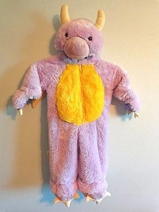 Halloween Costume Baby Infant 9 Mo DINOSAUR WITH WINGS Plush Purple Yellow  - Picture 1 of 10
