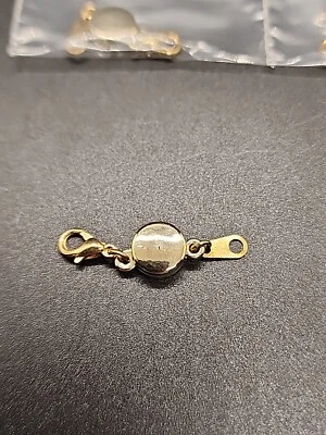 JTV 18K Yellow Gold Plated Sterling Silver Magnetic Clasp 9MM Circle - Image 1 of 4