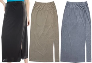 Gonna Elasticizzata Morbida Slinky Spacco Singolo Laterale Donna Plus - Foto 1 di 8