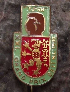 1990 Czechoslovakia Boxing Title Fight Usti nad Labem Glove Lion Pin Badge - Picture 1 of 2