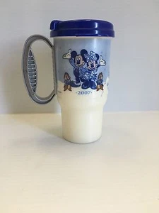 2007 Walt Disney World Blue Coffee Mug Travel With Lid Coca Cola - Picture 1 of 6