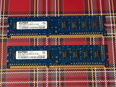 Elpida EBJ20UE8BDF0 4GB (2x2GB) 1333MHz 240 Pin DIMM DDR3 RAM 10600 497157-D88 - Immagine 1 di 4