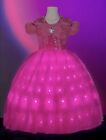 Girls Sleeveless Princess LED Light Up Dress, Mesh For Birthday Or Halloween