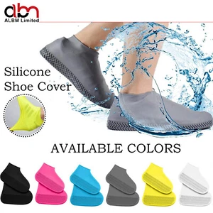 Resistant Silicone Overshoes Rain Waterproof Shoe Covers Boot Cover Protector - Picture 1 of 26